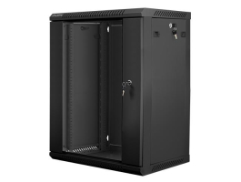 Lanberg 19&quot; fali rack szekrény 15U 600x450mm fekete (üvegajtó)