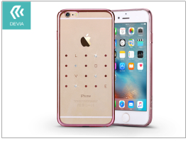 Apple iPhone 6 Plus/6S Plus hátlap kristály díszitéssel - Devia Crystal Love - rose pink