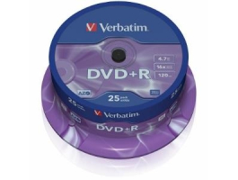 Verbatim DVD+R 4,7GB 16x (25 darab/henger) lemez