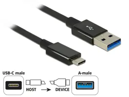 Delock (83983) SuperSpeed USB-kábel 10Gbps (USB3.1 Gen 2) USB Type- C csatlakozódugóval &gt; USB Type-A csa