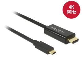 Delock (85291) Kábel USB Type-C csatlakozól &gt; HDMI csatlakozó (DP váltakozó mód) 4K 60Hz 2m fekete