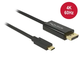 Delock (85256) Kábel USB Type-C csatlakozó &gt; Displayport csatlakozó (DP váltakozó mód) 4K 60Hz 2m