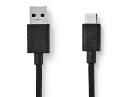 Nedis Szinkronizáló- és Töltőkábel USB3.0 apa USB Type-C apa 1m Fekete (CCGB61600BK10)