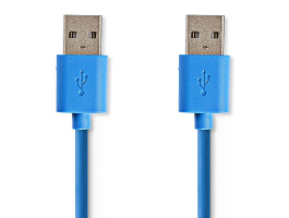 Nedis USB3.0 kábel A apa - A apa 2m Kék (CCGP61000BU20)