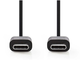 Nedis USB2.0 kábel C Típusú apa - C Típusú apa 1m Fekete (CCGP60700BK10)