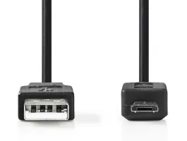 Nedis USB2.0 kábel A Típusú apa - Micro B Típusú apa 2m Fekete (CCGT60500BK20)