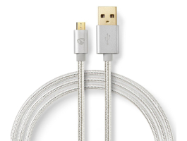 Nedis USB2.0 kábel A apa - Micro B apa 2m Alumínium (CCTB60500AL20)