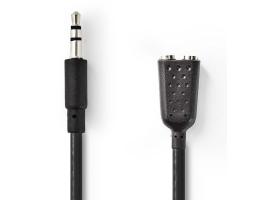 Nedis Sztereó audiokábel 3,5mm-es apa - 2 db 3,5mm-es aljzat 0,2m Fekete (CAGP22100BK02)