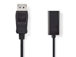 Nedis DisplayPort - HDMI kábel DisplayPort-apa - HDMI kimenet 0,2m Fekete (CCGP37150BK02)