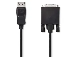 Nedis DisplayPort - DVI kábel DisplayPort-apa - DVI-D 24+1 pólusú apa 3m Fekete (CCGP37200BK30)