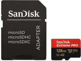 SanDisk 128GB microSDXC Mobile Extreme PRO UHS-I U3 A2 memóriakártya + adapter