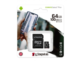Kingston 64GB SD micro Canvas Select Plus (SDXC Class 10 A1) (SDCS2/64GB) memória kártya adapterrel
