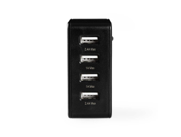Nedis Fali töltő 4.8 A 4 kimenet USB A Fekete (WCHAU481ABK)