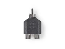 Nedis Mélynyomó-adapter RCA-apa - 2 db RCA-aljzat 10 darabos Fekete (CAGP24940BK)