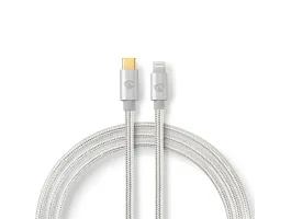 Nedis Apple Lightning kábel Apple Lightning 8 tus apa - USB Type-C 1,00m Alumínium (CCTB39650AL10)