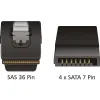 Delock (83057) mini SAS 36 tűs - 4db SATA kábel (SFF 8087 - 4db SATA) 50cm