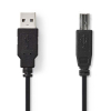 Nedis USB2.0 kábel A apa - B apa 0,5m Fekete (CCGP60100BK05)