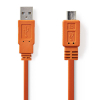 Nedis USB2.0 kábel A apa - Micro B apa 1m Narancsszínu (CCGP60410OG10)