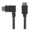 Nedis HDMI v1.4 kábel Balra Hajlított 1,5m Fekete (CVGP34250BK15)